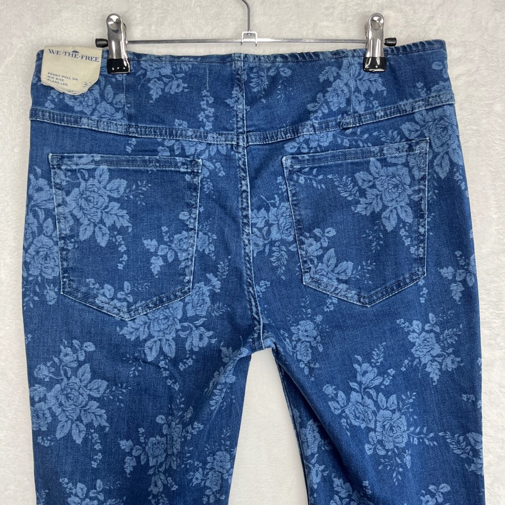 We The Free Blue Floral Denim Flare Jeans - Picture 11 of 15